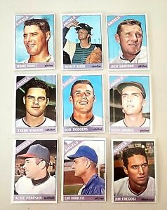 Lot of 9 1966 Topps Los Angeles ANGELS vintage baseball cards Jim FREGOSI