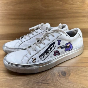 Common Projects Womens 8 EU 38 Paint Music Silver White Leather Low Tops - Picture 1 of 11