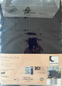 Seersucker Bettwäsche 155x220 Sommer  Bettbezug Blau , 100 % Baumwolle (Öko-Tex) - Bild 1 von 2