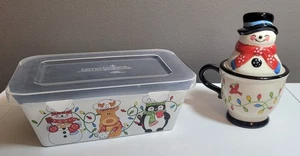 Temptations Whimsical Chef Friend Mini Loaf Pan Holiday Bakeware 12oz S/P Shaker - Picture 1 of 7