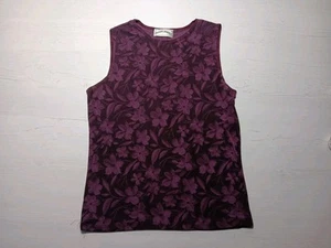 Vintage Frazier Lawrence Medium Floral Stretch Sleeveless Top Blouse Made In USA - Picture 1 of 12
