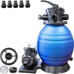 Sand Filter System for Above-Ground Pools Tank for 8000Gal Pump 1980GPH 4-Valve - Picture 1 of 5