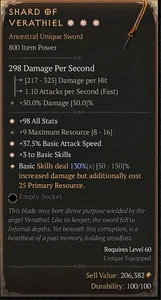 Shard of Verathiel 3GA SEASON 10 Sword SC D4 PS5 Xbox - Picture 1 of 1
