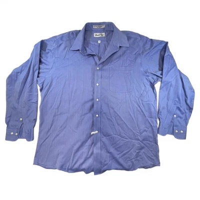 Camisa de vestir Marshall Field's vintage (2006) azul espiga para hombre 17 34/35 Foto 1 de 4