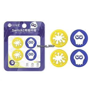 4PCS Thumb Grips Silicone Joystick Caps for Nintendo Switch 2 Joycon Splatoon - Picture 1 of 2