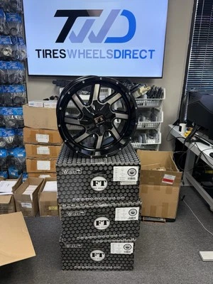 4 Wheels 18x9 Full Throttle FT-1 Torque Black Machined Wheels 6x135 / 6x139.7 +0 - Image 1 of 4