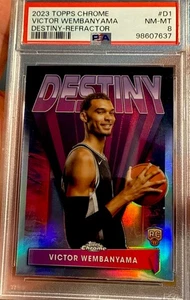 2023 TOPPS CHROME REFRACTOR Rookie VICTOR WEMBANYAMA RC PSA 8 Destiny MVP SP - Picture 1 of 3