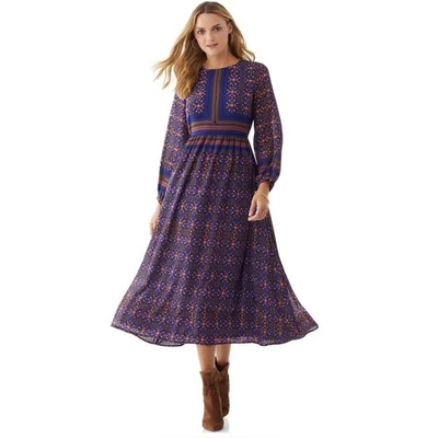 Nuevo con etiquetas Nuevo Maxi Vestido Estampado Scoop Manga Larga Talla XXXL Foto 1 de 4