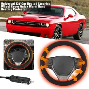 12V Universal Heated Steering Wheel Cover Warmer,Rechargeable Cordless - Picture 1 of 15