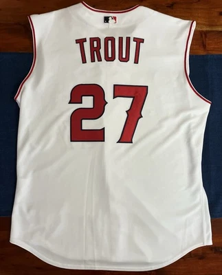 Mike Trout Auténtico Majestic Los Angeles Angels MLB Chaleco Camiseta Sin Mangas 52 X Foto 1 de 4