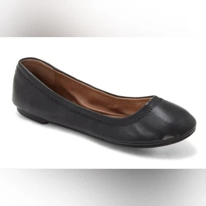 Women's Lucky Brand Emmie Ballet Leather Flats, Black, Size 8, New Without Box - Picture 1 of 13