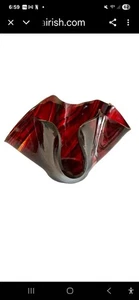 Mid Century Modern Vintage Taschentuchschale dunkel burgund - Bild 1 von 3