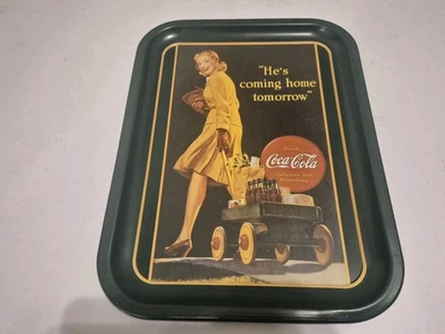 1991 Coca Cola Tray "He's Coming Home Tomorrow" 14" X 10" - Image 1 of 4