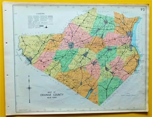 1941 Large Map of Orange County NY - Picture 1 of 1