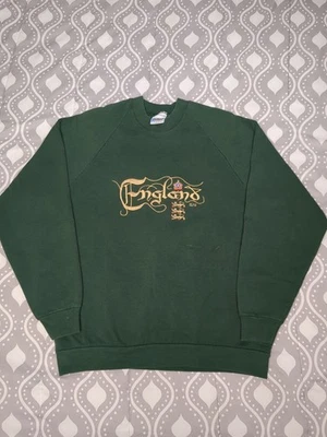 VTG 90s Screen Stars England Elms Green Embroidered Crewneck Sweatshirt Size L - image 1 of 4