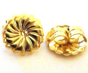 6 pezzi 9 mm premium rotondo vortice oro 14k riempito orecchino post supporto posteriore uz GE26 - Foto 1 di 2