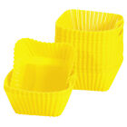 36Pcs Silicone Cupcake Baking Cups, 2.8" Square Muffins Liners Yellow