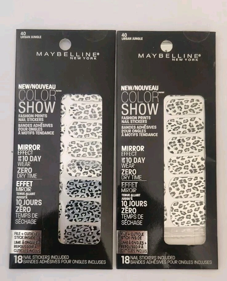 2x Pegatinas de uñas Maybelline Color Show Fashion Prints #40 Urban Jungle Foto 1 de 1