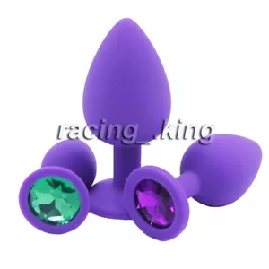 Fashion Female Beginner Plug Anal Silicone Heart Jeweled Butt Suction Crystal - Picture 1 of 6