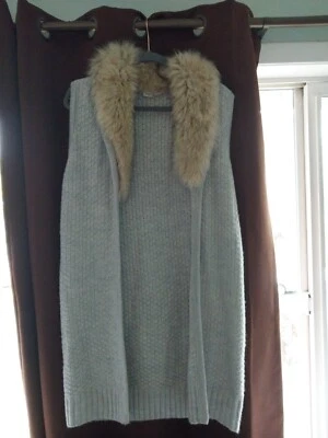 Suéter/chaleco cárdigan tejido midi Gap para mujer con piel sintética talla XS Foto 1 de 4