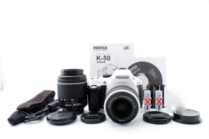 PENTAX 18-55mm f/3.5-5.6 + 50-200mm f/4-5.6 × K-50 Camera Body White [Exc3]F0040 - Picture 1 of 12