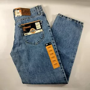Jeans uomo LEE Relaxed Fit Stone Washed blu denim nuovo con etichette taglia 31x30. - Foto 1 di 8