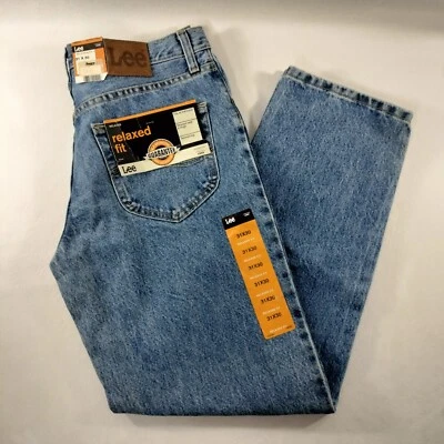 NWT LEE Relaxed Fit Stone Washed Blue Denim Jeans Mens Size 31x30. - Image 1 of 4