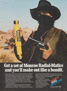 1979 Monroe Shock Absorbers - Stagecoach Robbery Masked Bandit - Print Ad Photo - Picture 1 of 1