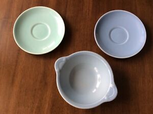 Vintage Lu-Ray Pastels TS&T Soup Bowl And 2 Saucers Lot Of 3 Read Desc