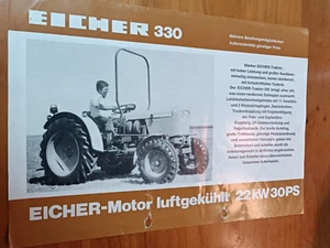 Prospekt Eicher Puma 30 ps luftgekühlt schmalspur 2 Seitig Traktor Schlepper   S - Bild 1 von 2