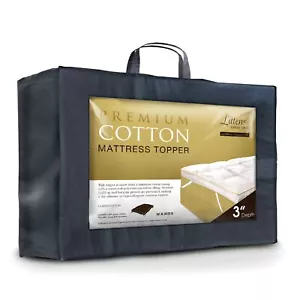 3" Deep Ultimate Premium Cotton European Continental Size Hotel Mattress Topper - Picture 1 of 8