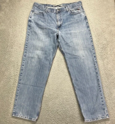 Jeans masculino HARLEY-DAVIDSON 40x32 azul perna reta ajuste relaxado etiqueta preta - Imagem 1 de 4