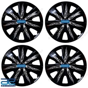 4 Pcs New Wheel Hub cap Cover Plastic Black Silver 12-17" For Cars Universal GEc - Picture 1 of 2