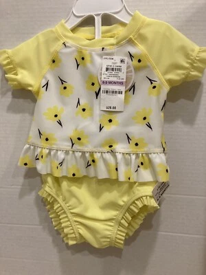 Traje de baño First Impressions bebé niña limón verbena protección contra erupciones talla 6-9 meses Foto 1 de 4