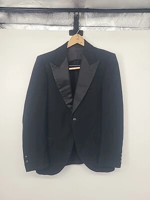Vintage Mens Black Wool Tuxedo Jacket Coat 1940s? Boyds Bench Made - Image 1 of 4
