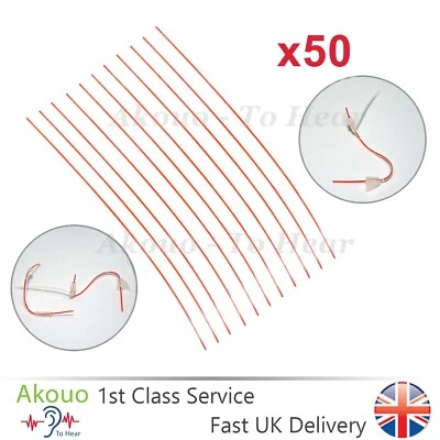 50x Hearing Aid Cleaning Wire Rod Oticon Phonak Widex Siemens Slim Tubes GENUINE