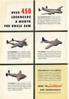 Magazine Ad - 1945 - Lockheed - Seconde Guerre Mondiale - 4 modèles montrés