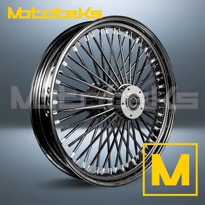 21" 21X2.15 FAT SPOKE WHEEL 52 BLACK FOR HARLEY SPORTSTER MODELS FRONT - Image 1 of 4