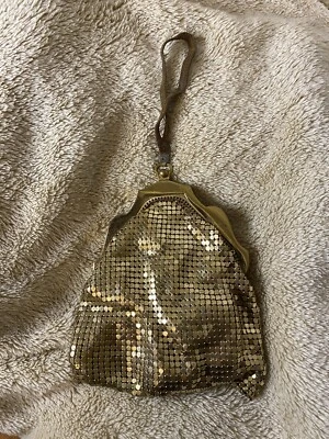 Whiting And Davis Gold Mesh Evening Bag With Wrist Handle 1950s - Image 1 of 4