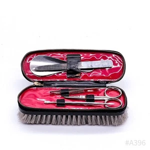 Vintage Reise-Schuhbürste mit Maniküre Set & Schuhlöffel | Made in Germany - Picture 1 of 12