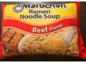 Maruchan Ramen Nudeln Suppe Rindfleisch Geschmack dekoratives Kissen Neuheit Geschenk 18" x 11" - Bild 1 von 2