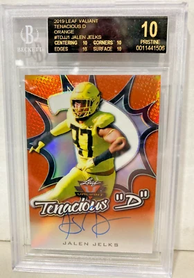 2019 VALIANT JALEN JELKS RC TENACIOUS D AUTO ORANGE #/50 BGS 10 PRISTINE ROOKIE - Image 1 of 2