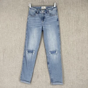 Abercrombie Fitch Kids Girls 13/14 Long Blue Mid Rise Boyfriend Distressed NEW - Picture 1 of 14