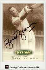 1996 Futera Cricket Heritage Collection Signature Card NO3 Bill Brown