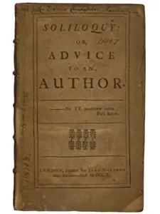 Soliloquy: or, Advice to an Author. - Picture 1 of 1