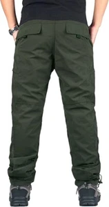 Men's Fleece Lined Hiking Pants Waterproof Insulated Ski Pockets Cargo - Picture 1 of 5