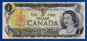 Canada $1 (1973) BC-46aA / P-85a(1) CIRCULATED REPLACEMENT NOTE  *GL3541774 - Picture 1 of 2