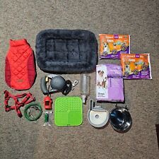 13 pc New Puppy Small Dog Kit - Jacket, Hanging Water & Food Bowl, Plush Bed +++