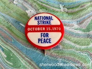 National Strike For Peace ANTI VIETNAM WAR 1970 PINBACK BUTTON 1 5/8" PROTEST - Picture 1 of 3