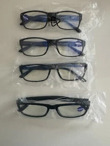 Blue Light Blocking Reading Glasses Computer Readers unisex +2.5 rectangle 4pk - Picture 1 of 12